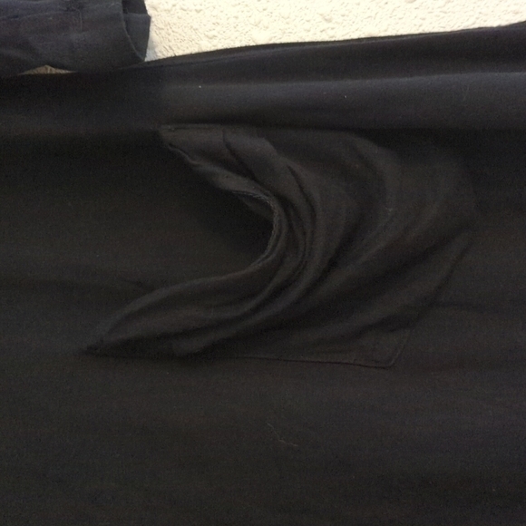 LOGO by Lori Goldstein Medium VNeck Boho Black Top Pockets Asymmetrical Boho - Picture 6 of 9